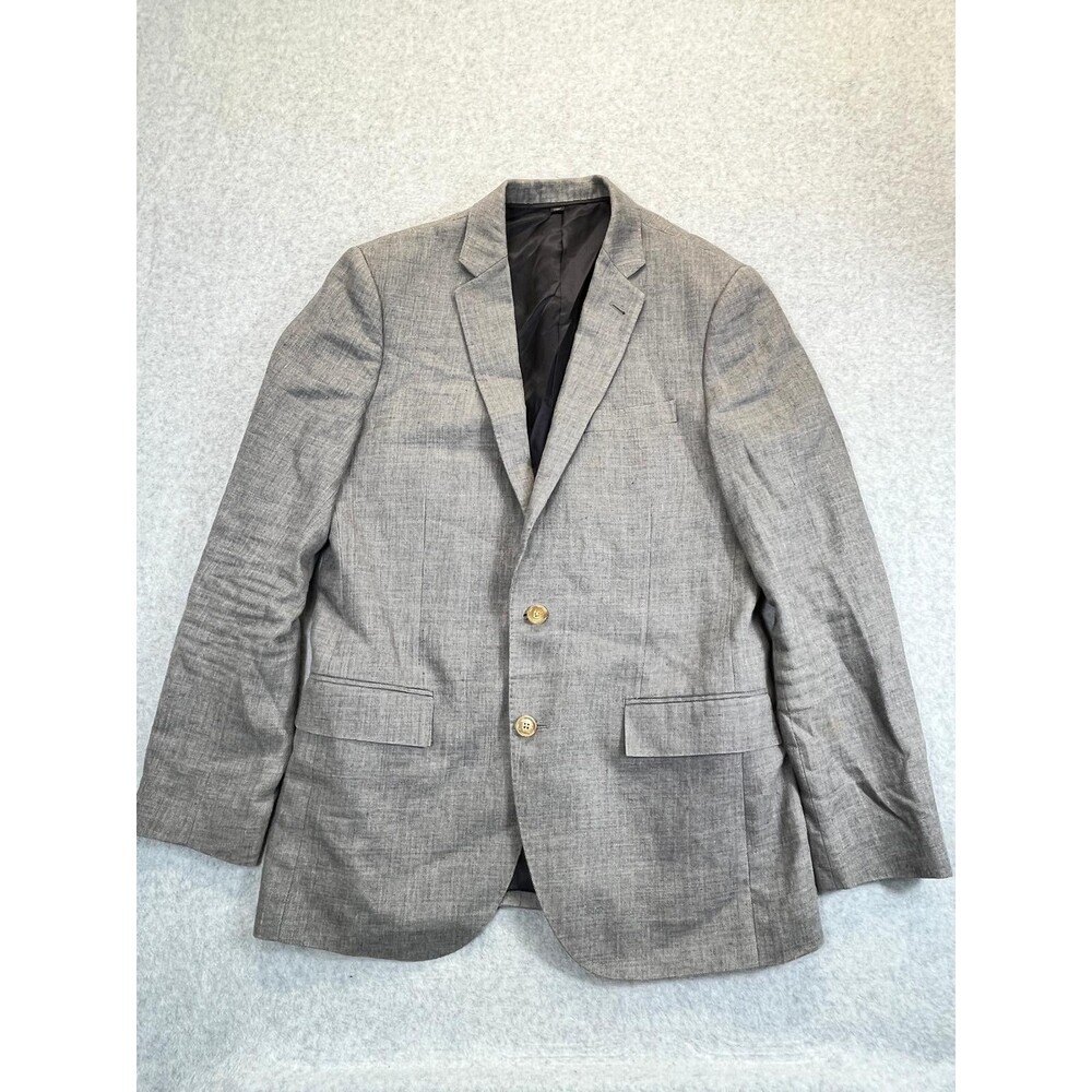 J.Crew Ludlow Suit Jacket Mens 38R Gray Linen Wool Blend Blazer Sport Coat